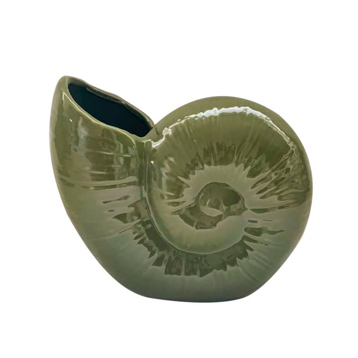Opjet Paris - Wholesale Vase - Khaki Shell Ceramic Vase L20.7 D9.5 H17.5cm