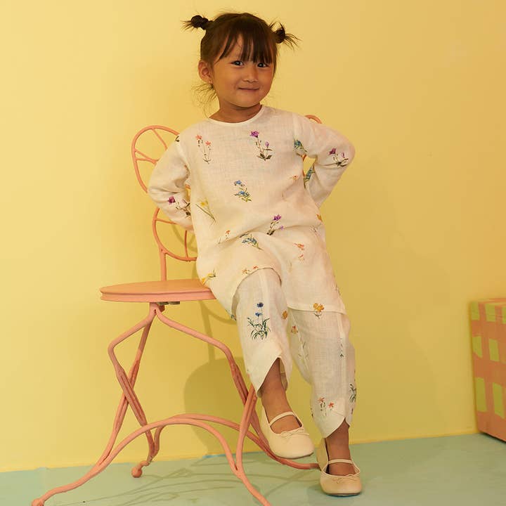 Alya Botanical Linen Co-Ord Set for wholesale by Tierra