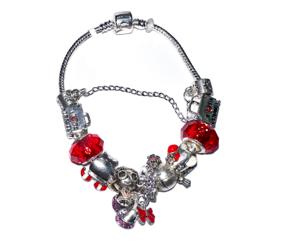 REMOVED BRAND - Wholesale Charm/Dangle Bracelet - Christmas Charm Bracelets w Pandora like beads -  384