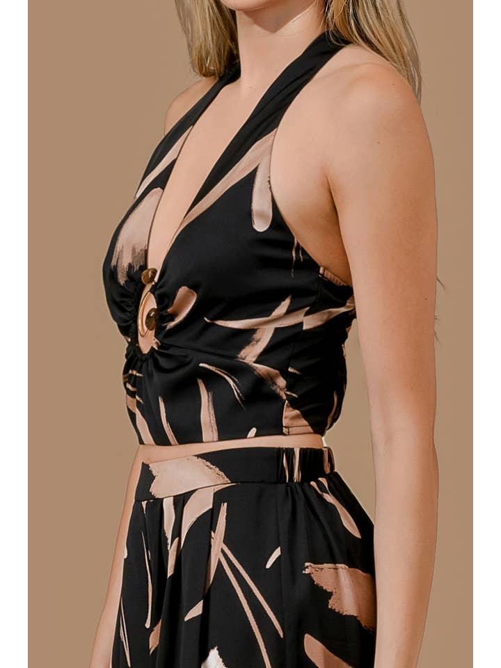 BLACK COMBO ASWF5213E_WOVEN RINT W/ HARDWARE TRIM HALTER SET for wholesale on Faire5