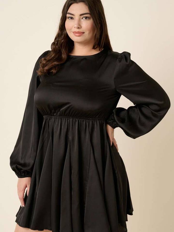 mittoshop - Wholesale Dress - Women's - PLUS SATIN CUT OUT BACK DETAIL MINI DRESS12