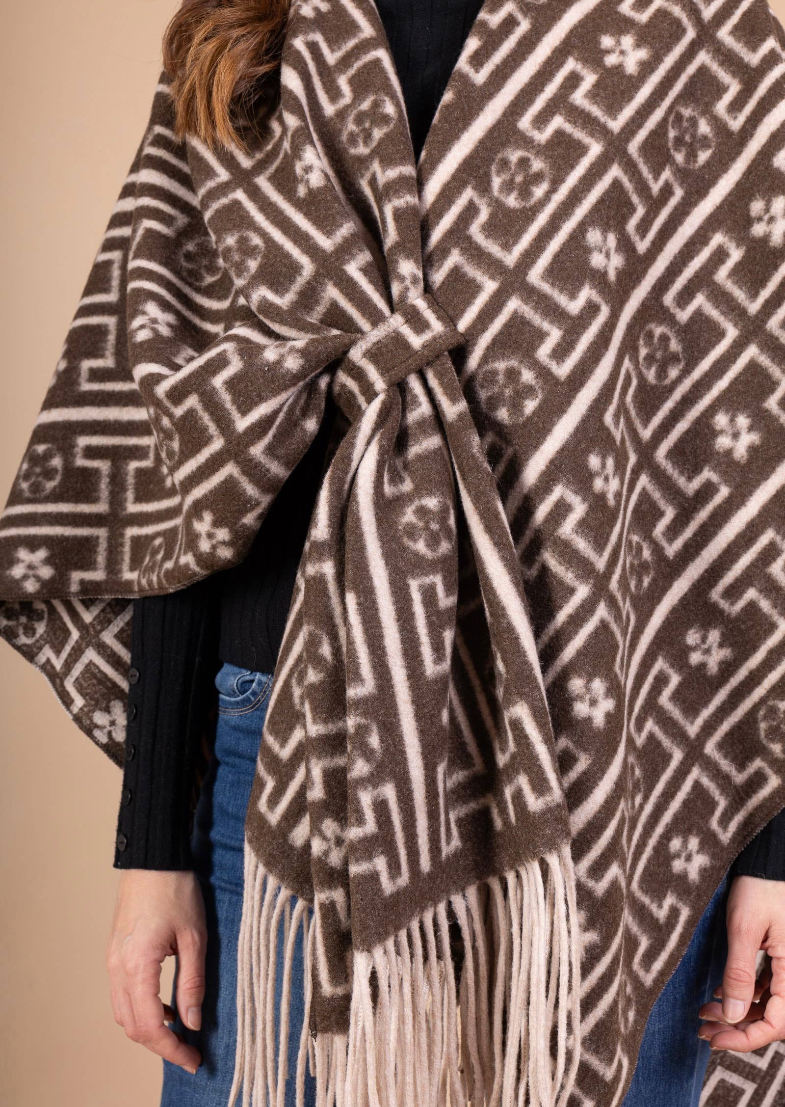 LINEN & COTTON HOUSE - Vente Poncho – femme - 40811 PONCHO IMPRIME AUTUMN WINTER CLOTHING 16