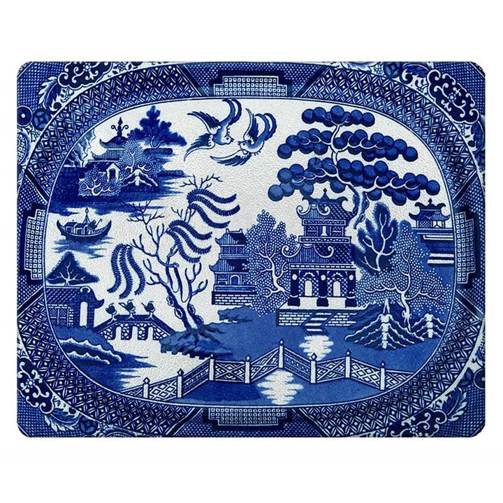 Planche à découper en verre Blue Willow pour la vente par Marye-Kelley