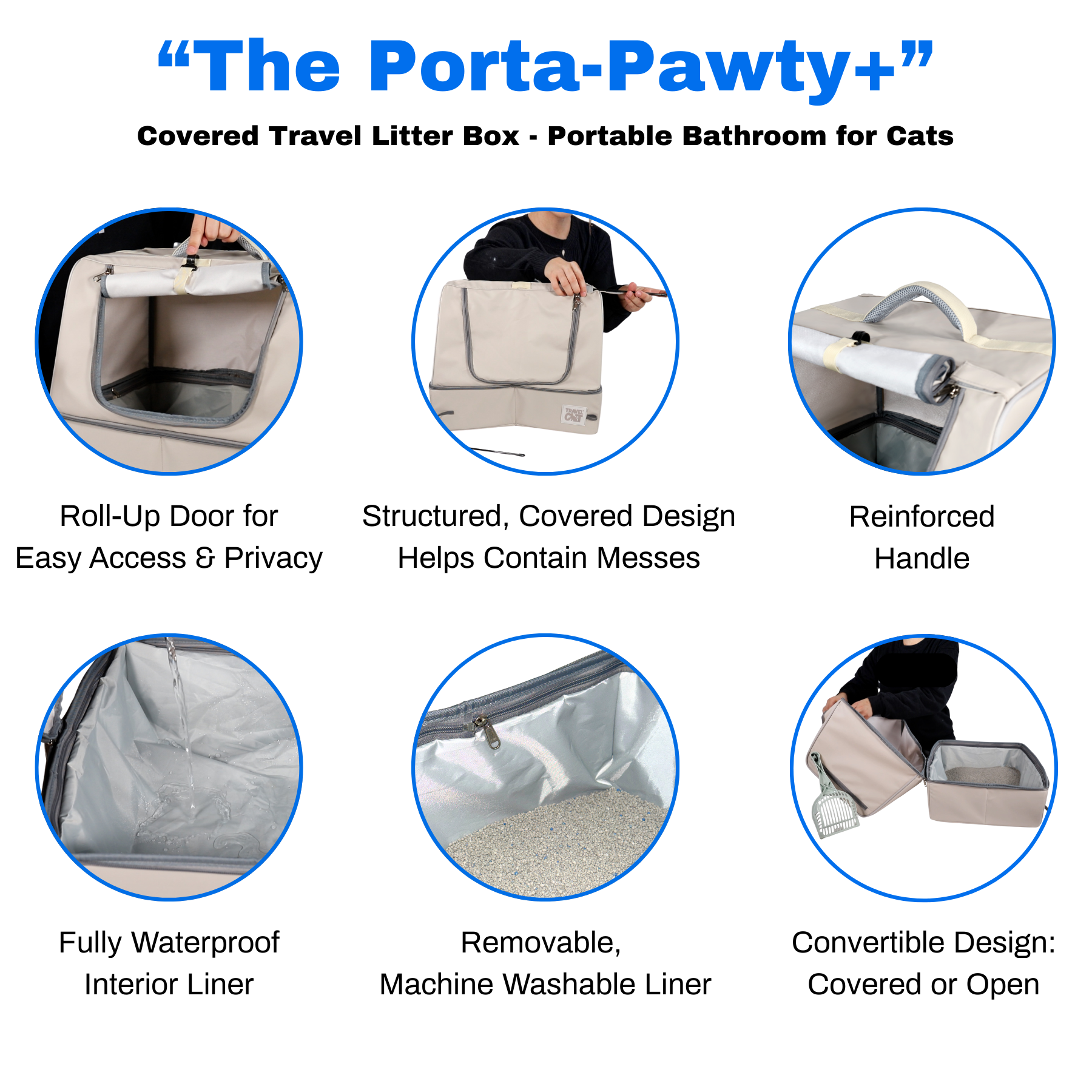 Travel Cat Wholesale - Wholesale Pet Carrier - Cat - "The Porta-Pawty+" Covered Travel Litter Box - Portable Bathroom for Cats3