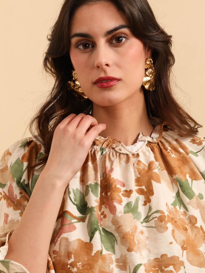 MOOYA - Wholesale Blouse - Women's - Floral long-sleeve blouse - M201