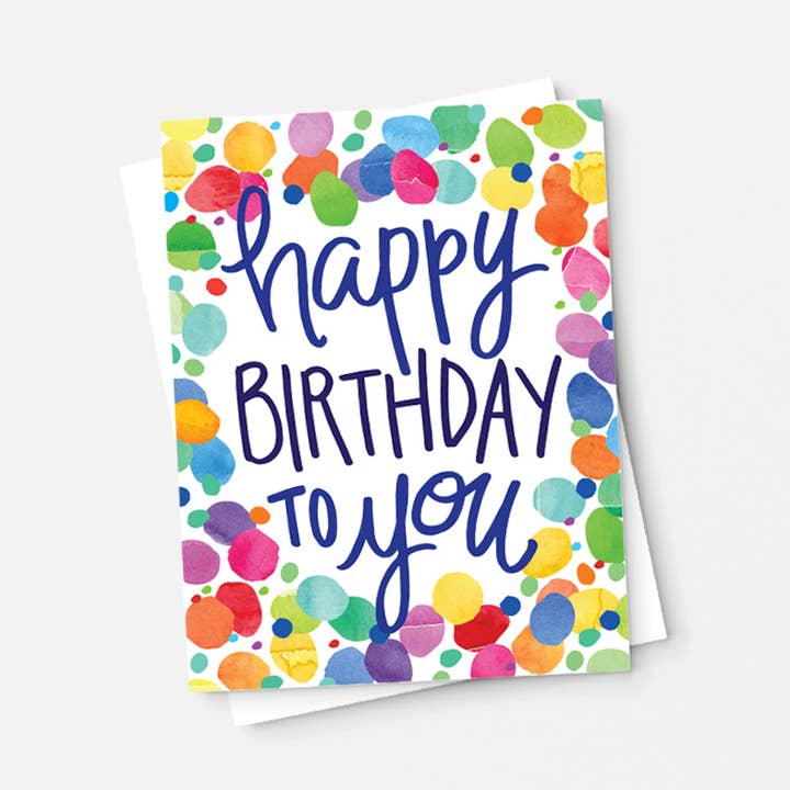 Happy Birthday To You Card Confetti Card for wholesale by Pen & Paint