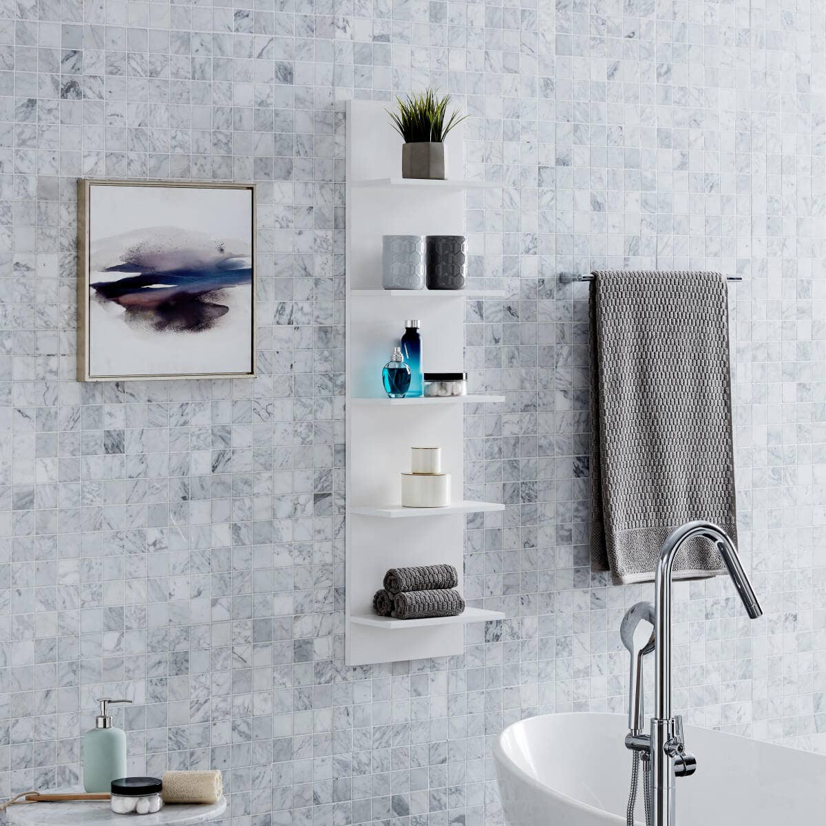 Danya B - Wholesale Wall Mounted Shelf - Five-Tier Wide Column Wall Shelf11