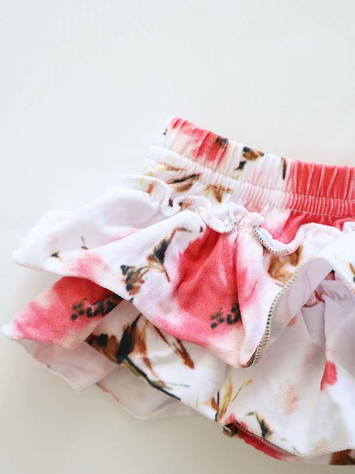 Maman - Wholesale Underwear/diaper cover – Baby - Baby Girls Stella Floral Print Cotton Jersey Frill Bloomer3
