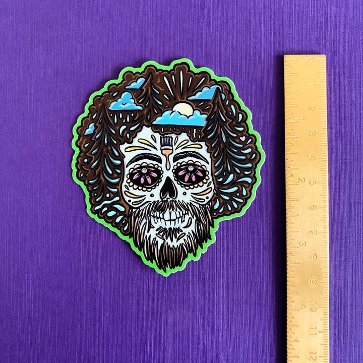 The Paint Sesh - Wholesale Sticker - Bob Ross Sticker | Famous Artist Decal | Day of the Dead6