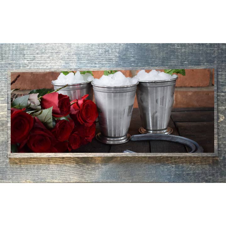 Arte de madera Derby Mint Juleps y Rosas para venta al por mayor de Layne Wilson