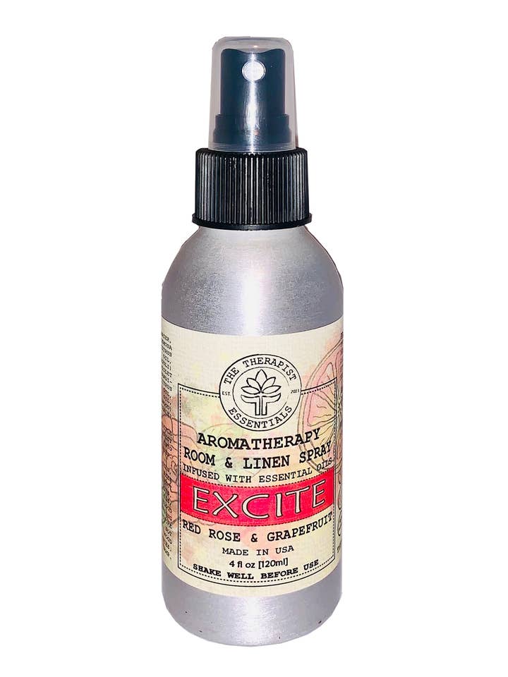 EXCITE - RED ROSE & GRAPEFRUIT Room/Linen Spray for wholesale by The Therapist Essentials™