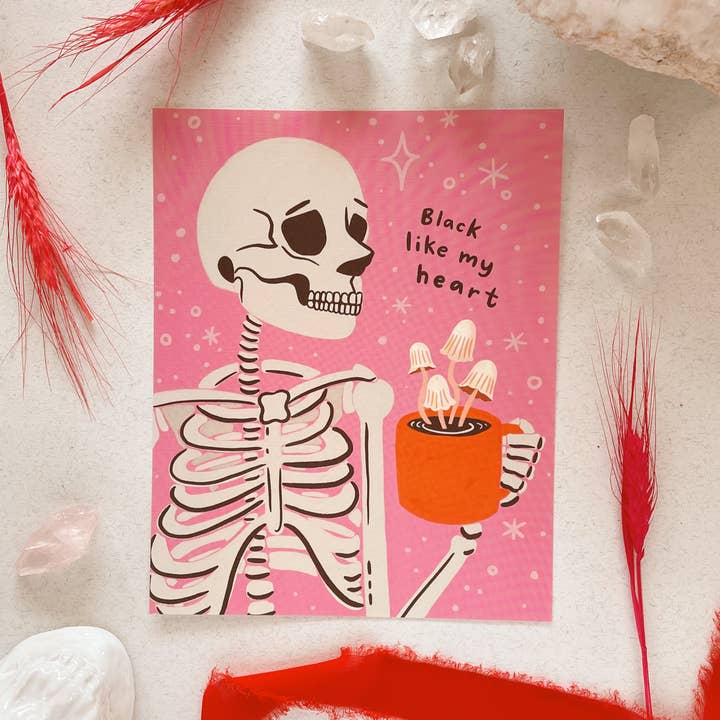 Black Like My Heart Art Print 8x10 for wholesale by Abbie Ren Illustration