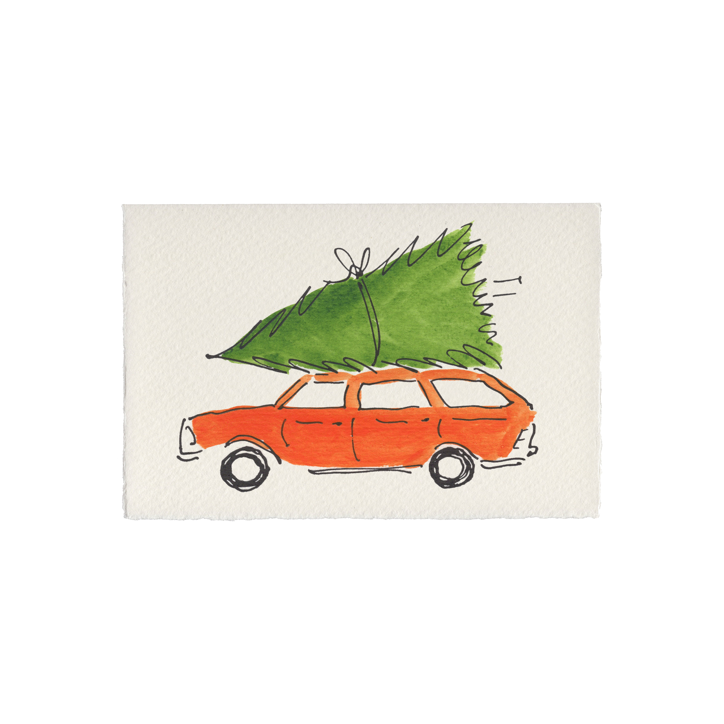 Scribble & Daub - Wholesale Christmas Card - Christmas Tree & Car Card1