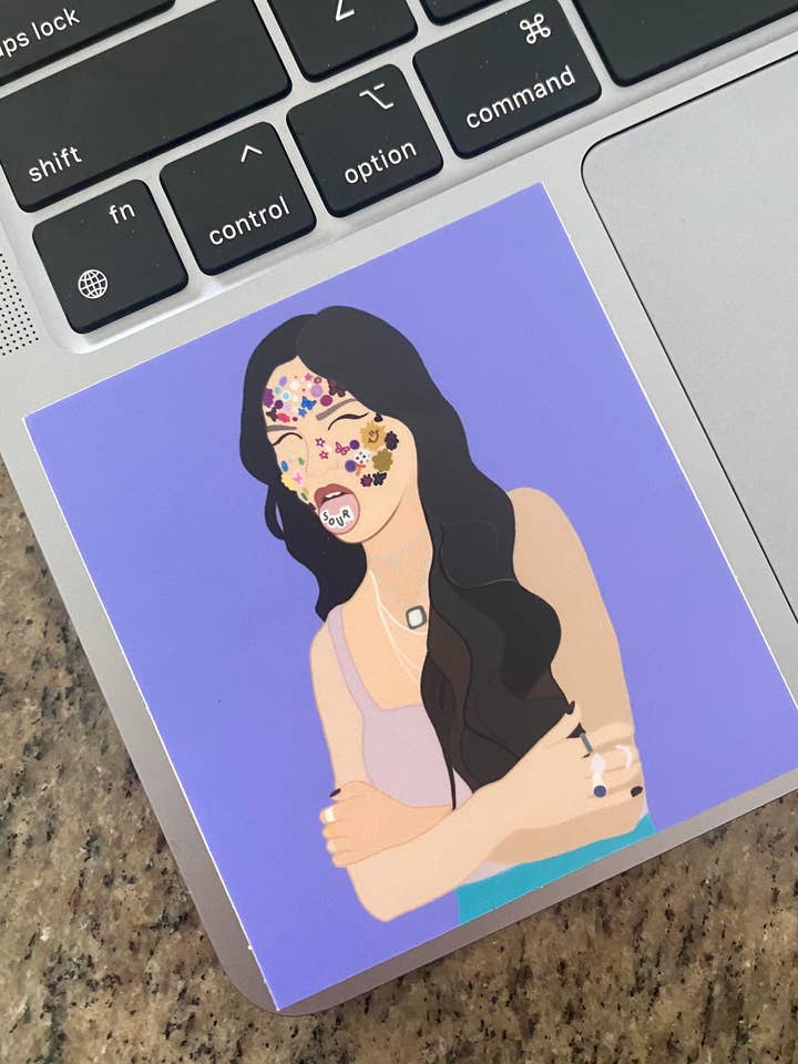 Olivia Rodrigo Sour Vinyl Sticker | Laptop Sticker | Sour Album Cover | Vinyl Waterproof Decal | Driver License | Good 4 U | Déjà Vu for wholesale by Papi Hour