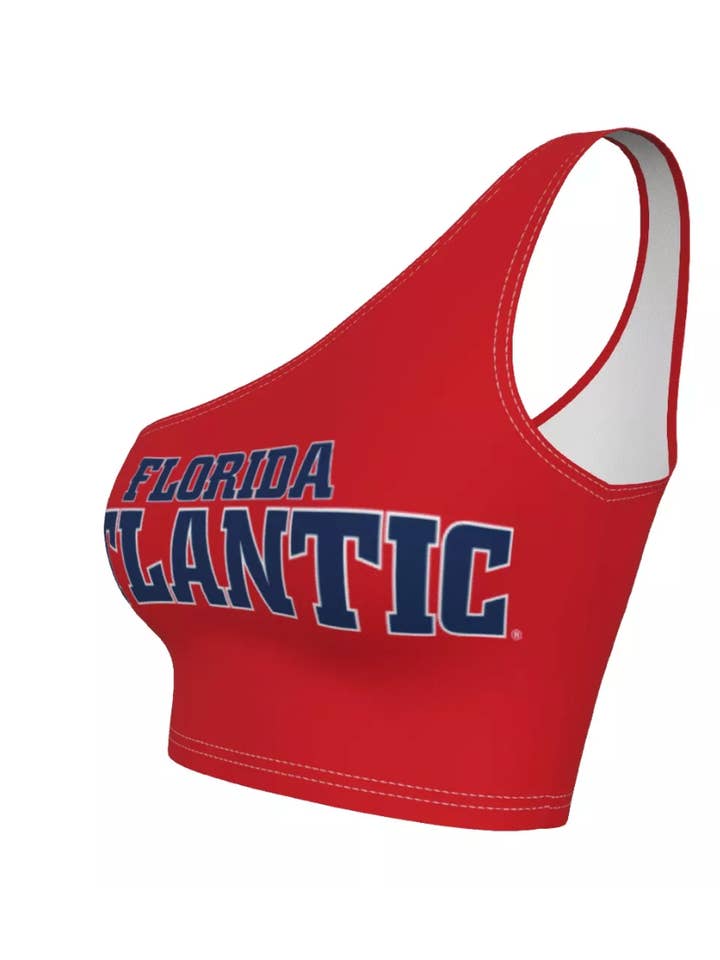 Lojo Collegiate Apparel - Wholesale Athletic Top - Women's - FAU Red One Shoulder Top