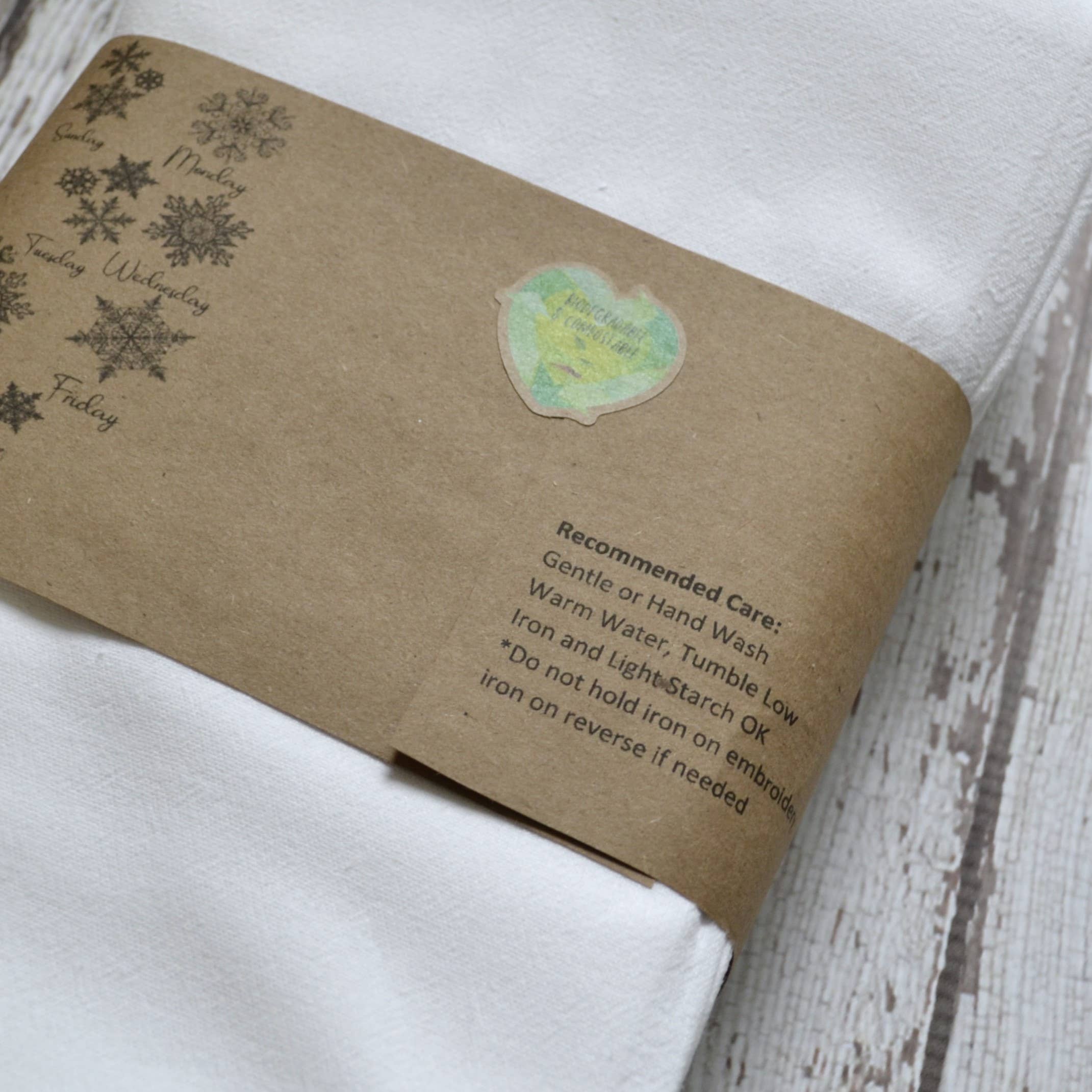 SewMuchMoreStore - Wholesale Tea Towel - Embroidered Day of the Week Towels - Snowflakes, 7 Pack11