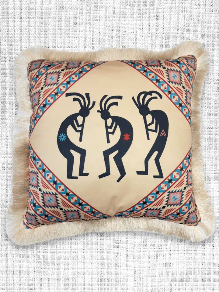 Funda de almohada con flecos de terciopelo, diseño #8 para venta al por mayor de El Paso Saddleblanket