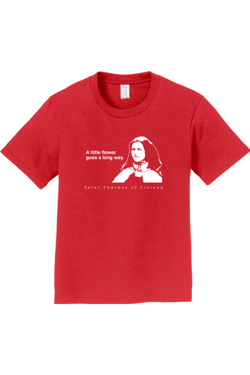 Sock Religious - Wholesale Screen Printed T-Shirt - Kids - A Little Flower Goes a Long Way - St. Thérèse of Lisieux - Youth T-Shirt8