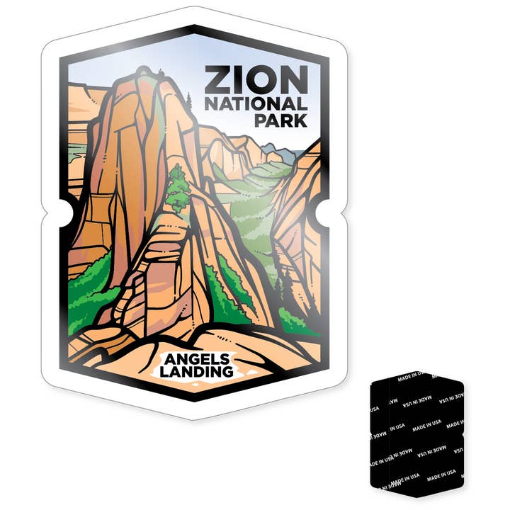 Magnet - Zion NP Angels Landing Badge for wholesale by Morris Magnets