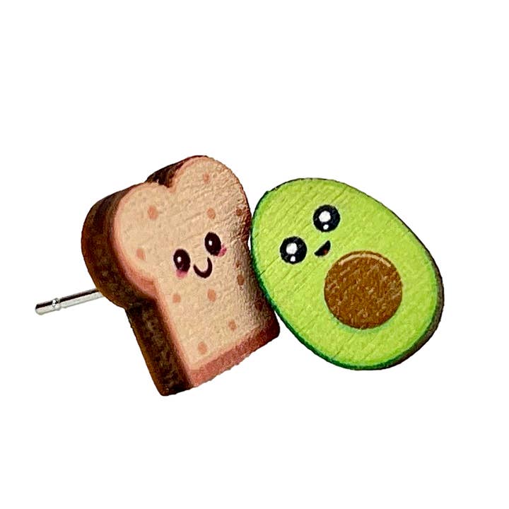 Avocado Toast Stud Earrings for wholesale by Green Tree Jewelry