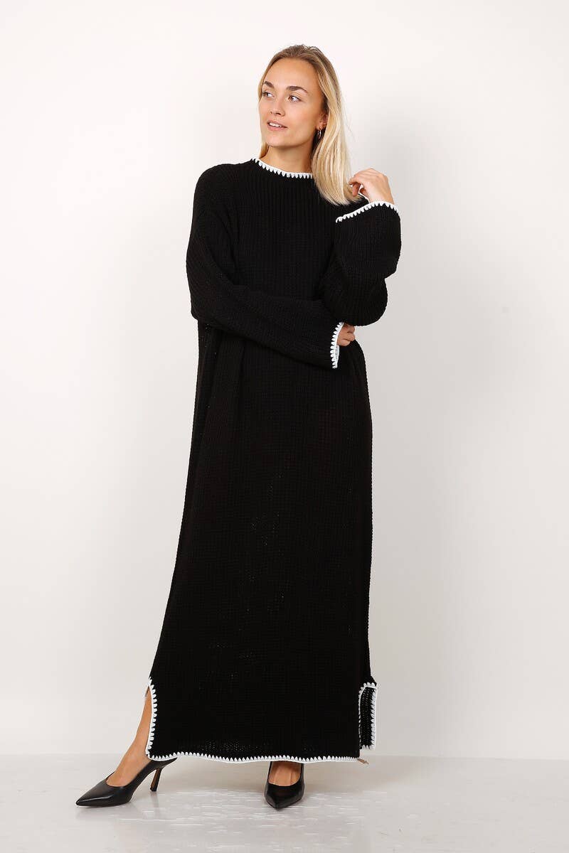 LORIANE - Wholesale Dress - Women's - 23185 long sweater dress with side slit one size 5