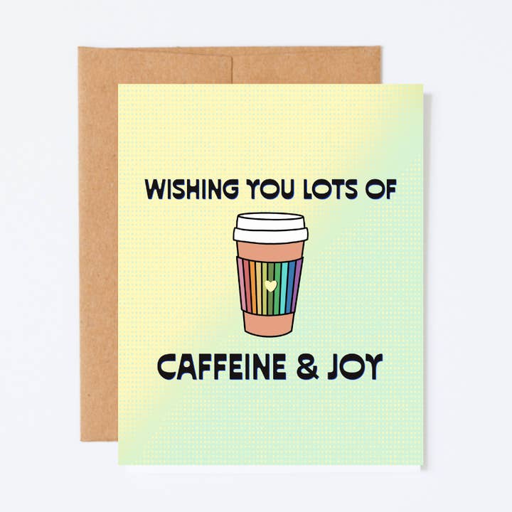 Caffeine & Joy New Parent Card for wholesale by Shop La Bish