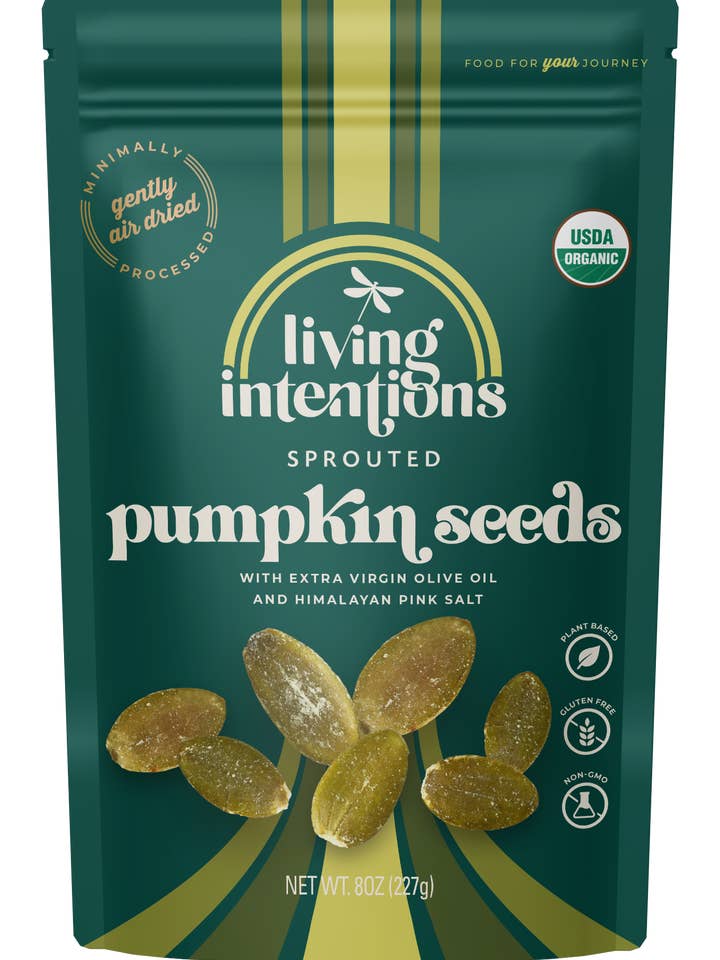 8oz Sprouted Seeds - Pumpkin Salted for wholesale by Living Intentions