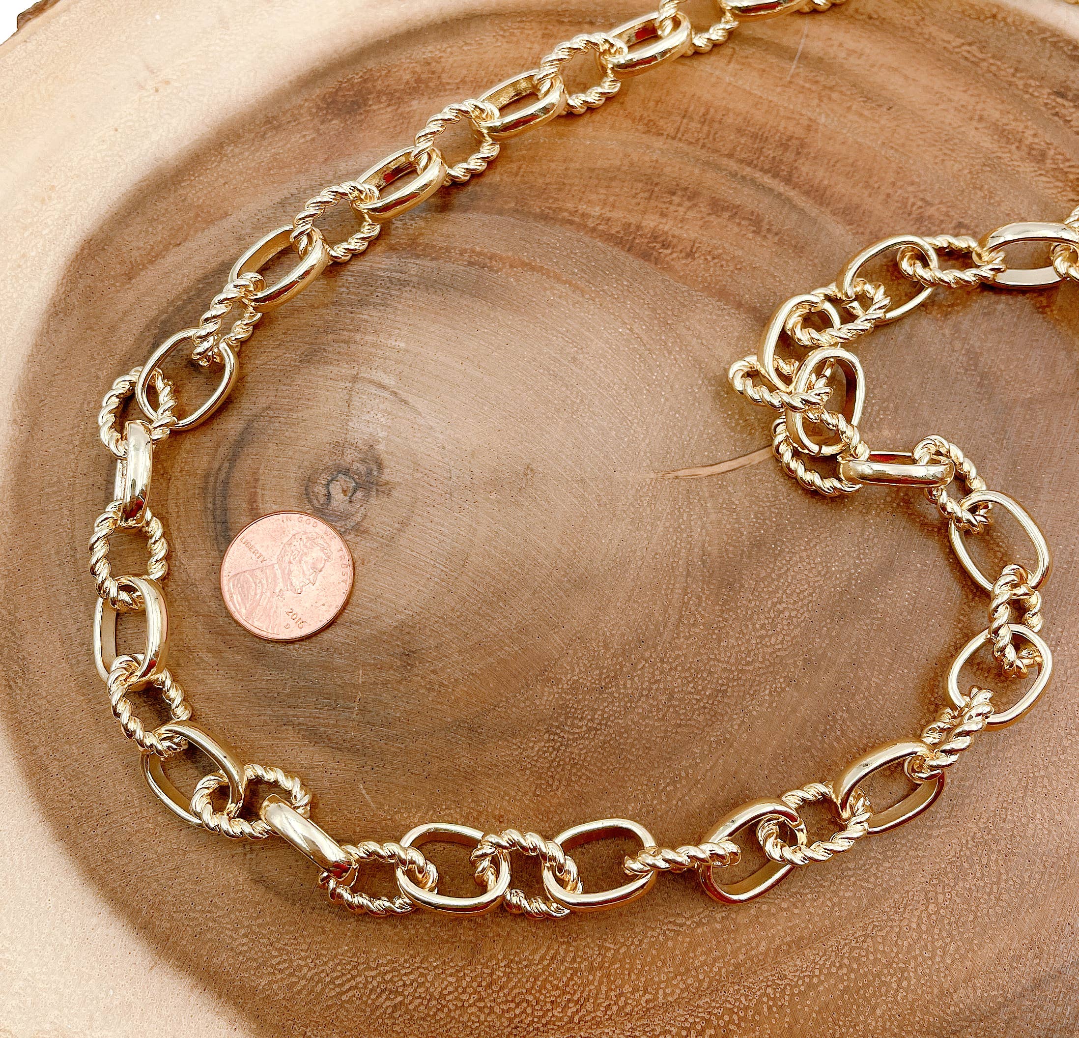 Beads Creation - Wholesale Craft Supplies - Solid Gold Rolo Cable Chain by Foot, Unfinished Chain, CH1654