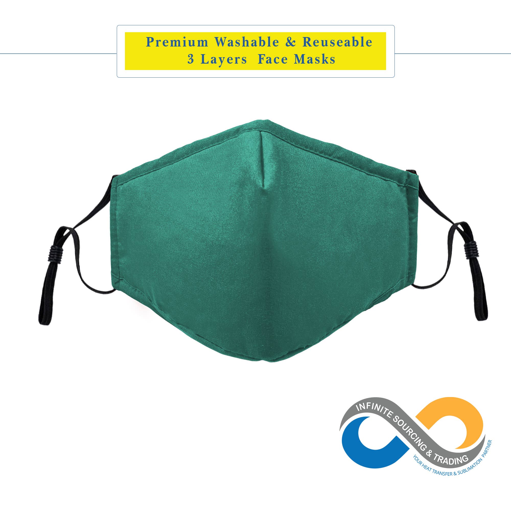 Infinite Sourcing & Trading LLC. - Wholesale Protective Face Mask/Shield - Reusable/Washable Cotton Face Mask, Solid Color Face Mask6