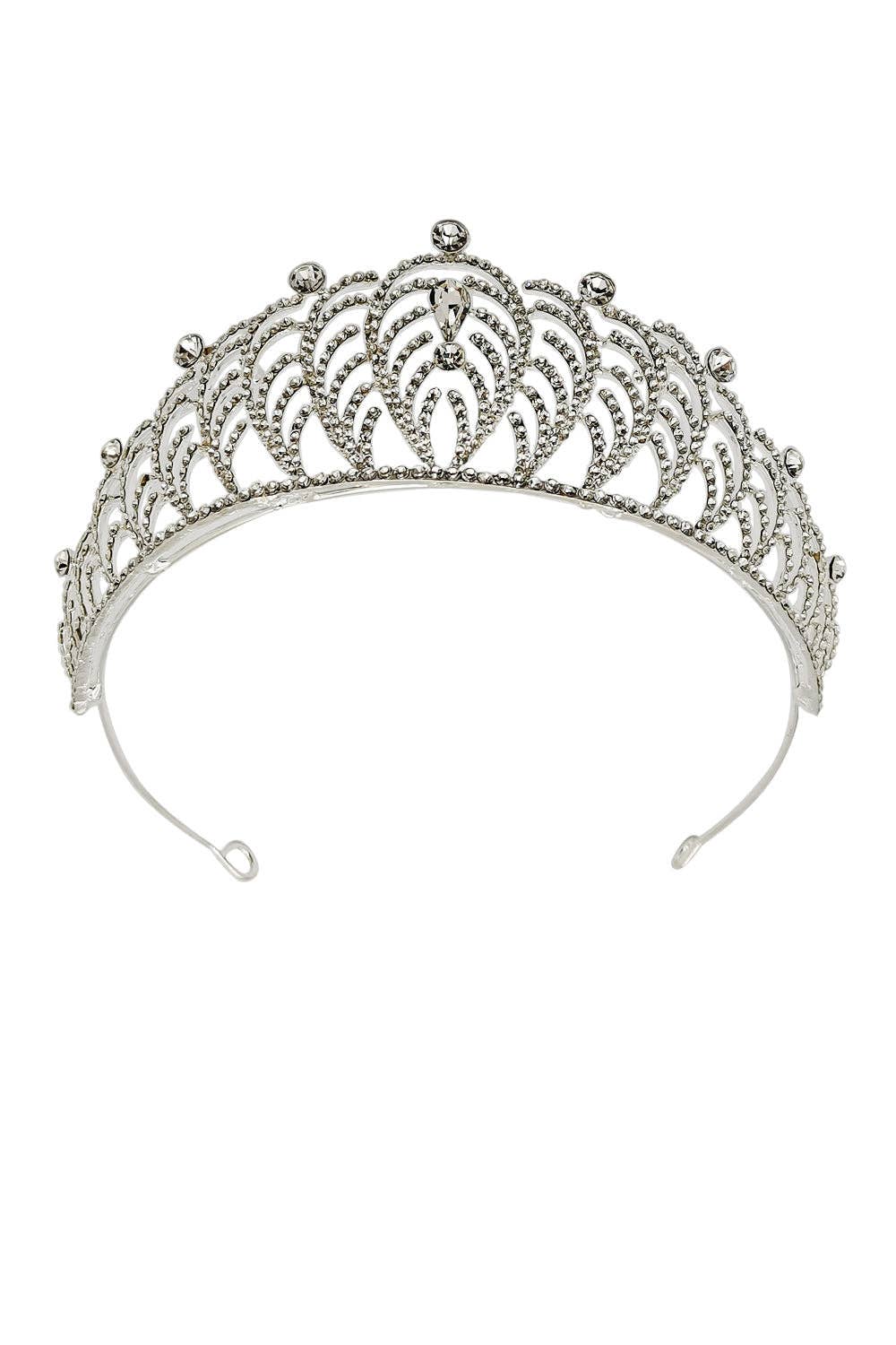 ARGENTO Corona di Cristallo Tiara CR111-21 (3 pezzi) in vendita all'ingrosso su Faire0