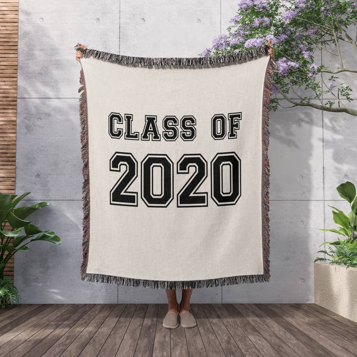 3dRose – wholesale Throw blanket – 3dRose, Class of 2020 - Graduation gift - graduate graduating high school university or college grad black, Blanket2