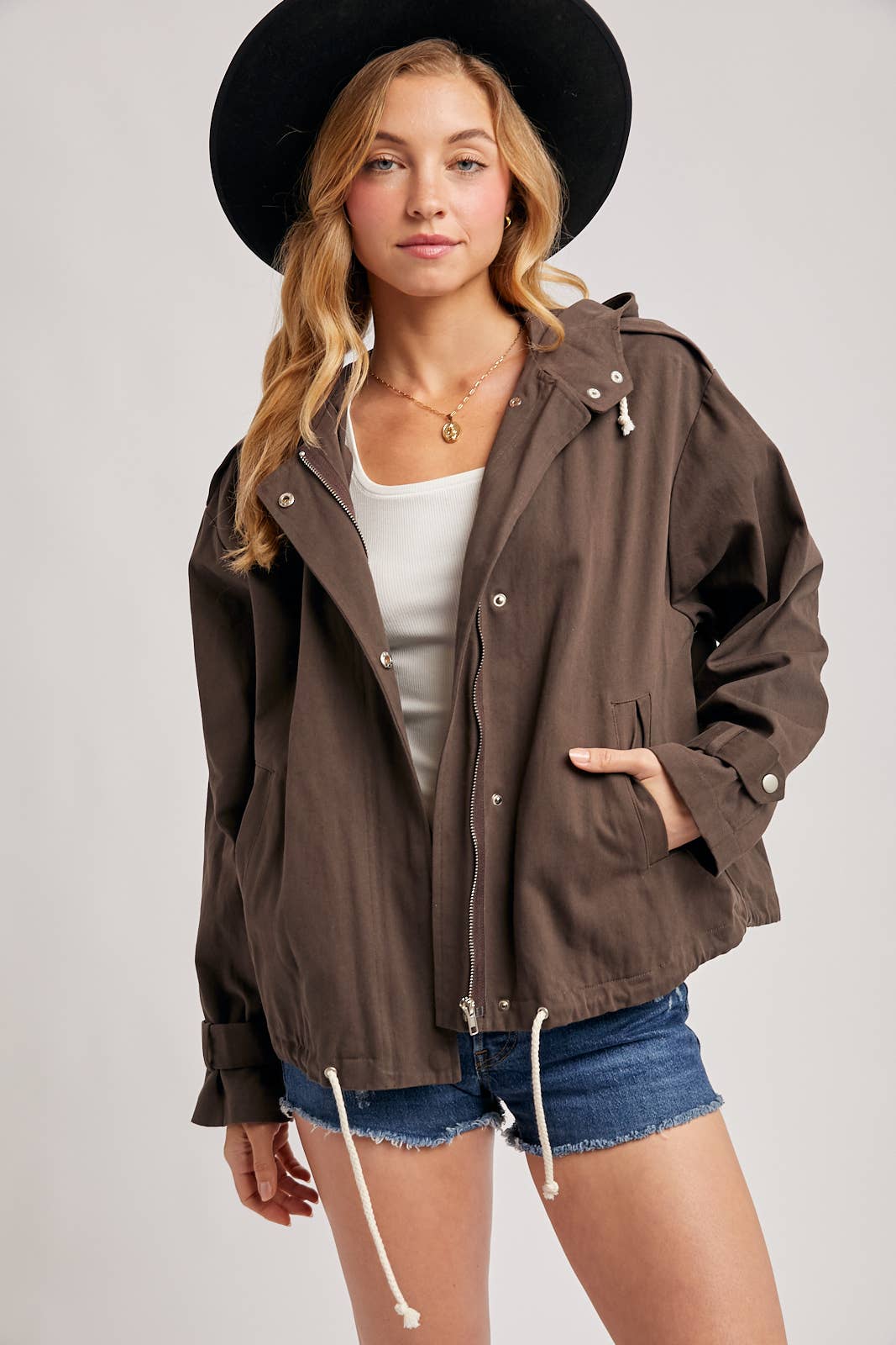 Bluivy – wholesale Jacket – Women's – DRAWSTRING HOODED JACKET2