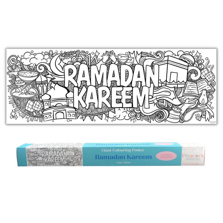 Affiche géante à colorier Ramadan Kareem, 1,4 m pour la vente par Peacock Supplies