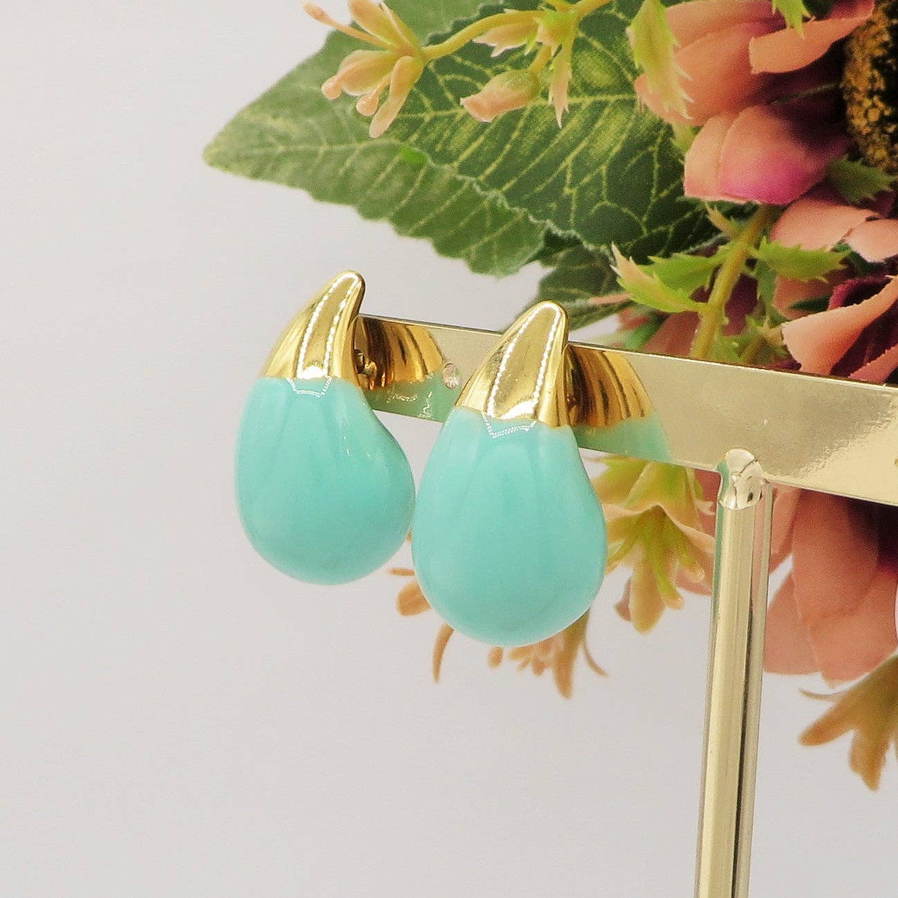 Daemon srls - Wholesale Stud/Post Earrings - DROP SPRING COLOURS - ACCIAIO  inossidabile ~ Paio Orecchini goccia bombe' smaltati2