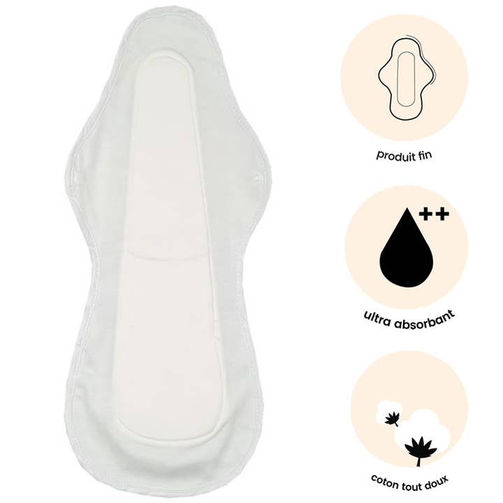 EcologiQ - Wholesale Menstrual Pad/Liner - 1 washable sanitary pad (XL Range) - Abundant flow1
