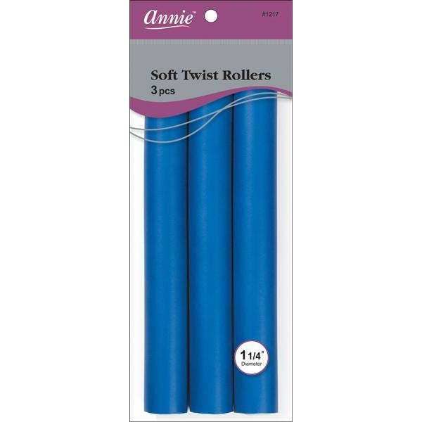 Annie Soft Twist Rollers 1 1/4" XL Blue (3pcs) for wholesale by Annie International, Inc.