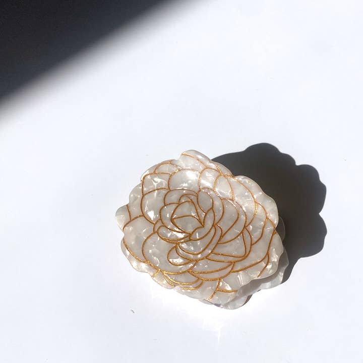 Solar Eclipse - Wholesale Hair Clip - Women's - Hand-painted Camellia Flower Claw Hair Clip | Eco-Friendly