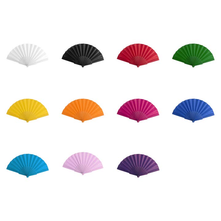 eBuyGB Craft Blanks - Wholesale Handheld Folding Fan - Handheld Folding Coloured Plastic Manual Fan Summer Holiday