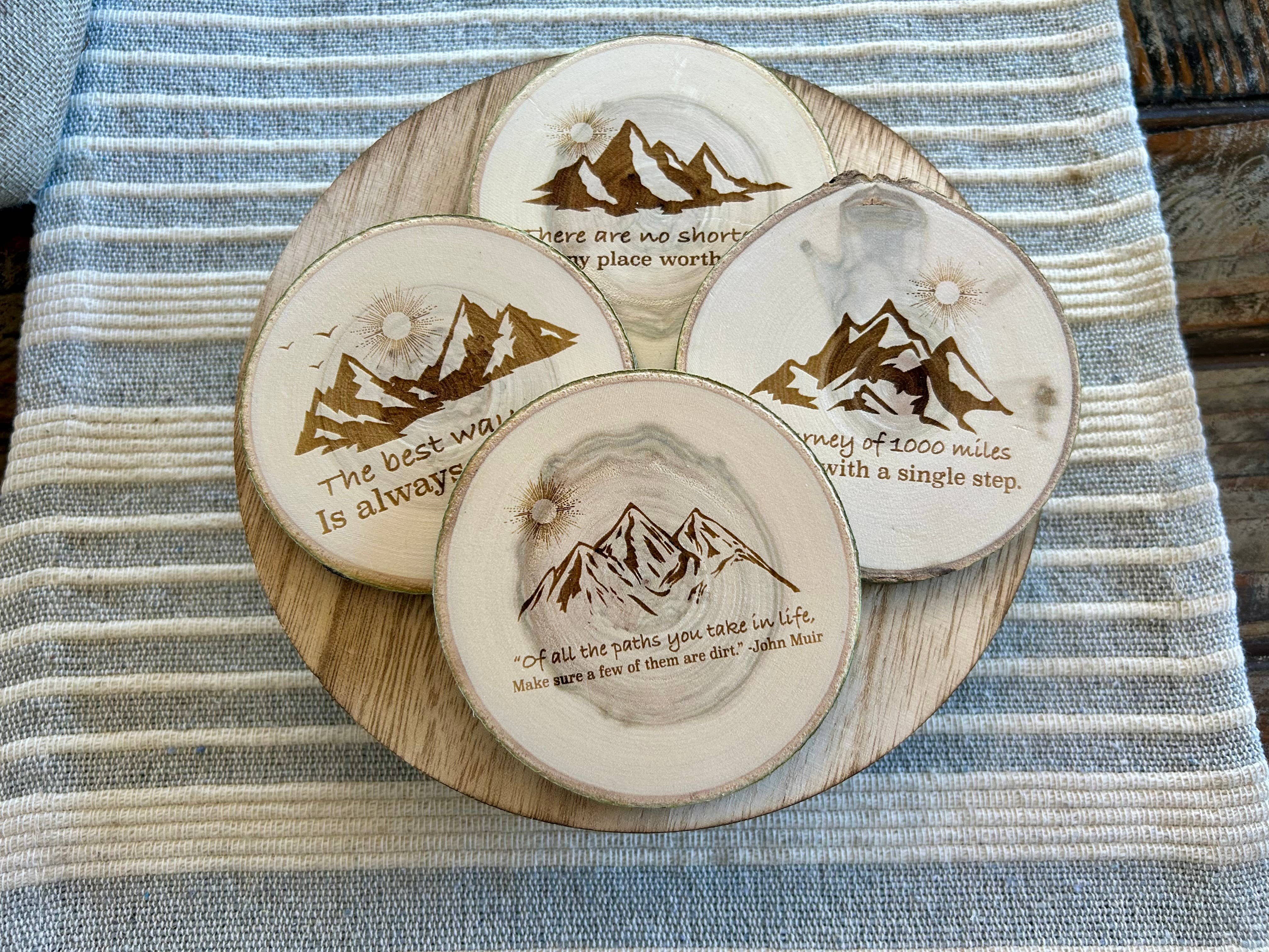 Parks Art Collection - Wholesale Coasters - Of all the paths you take in life, John Muir Quote Coster3
