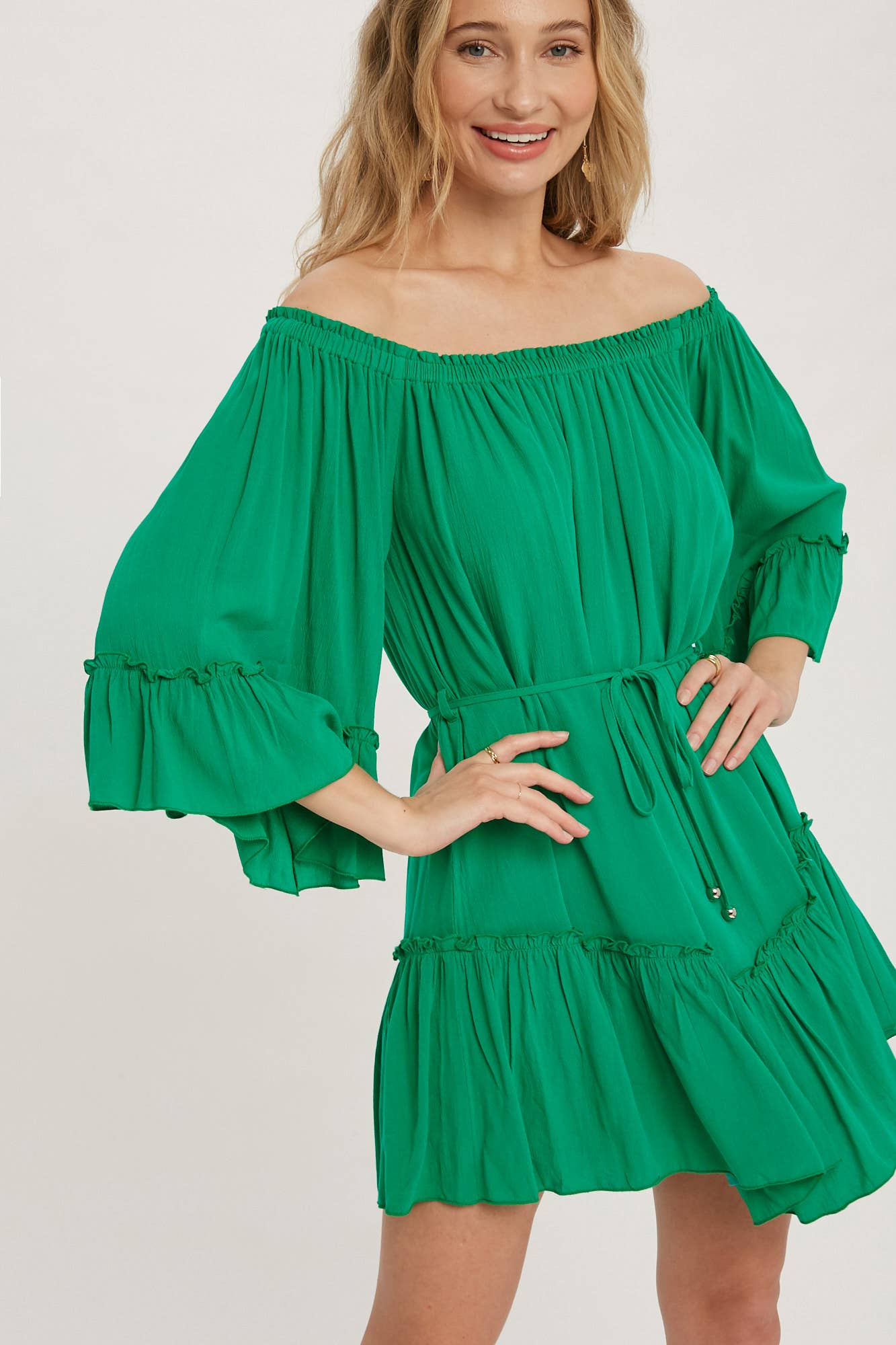 Bluivy - Wholesale Dress - Women's - RUFFLED SOLID BOHO DRESS13