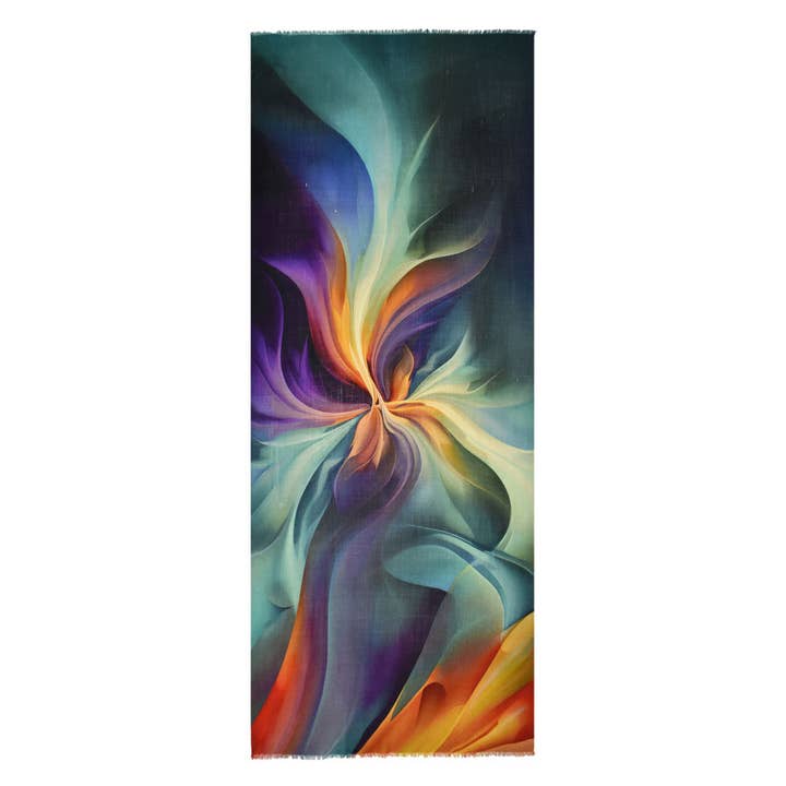 Treviso Colorful Abstract Swirl Scarf for wholesale by Dupatta Designs