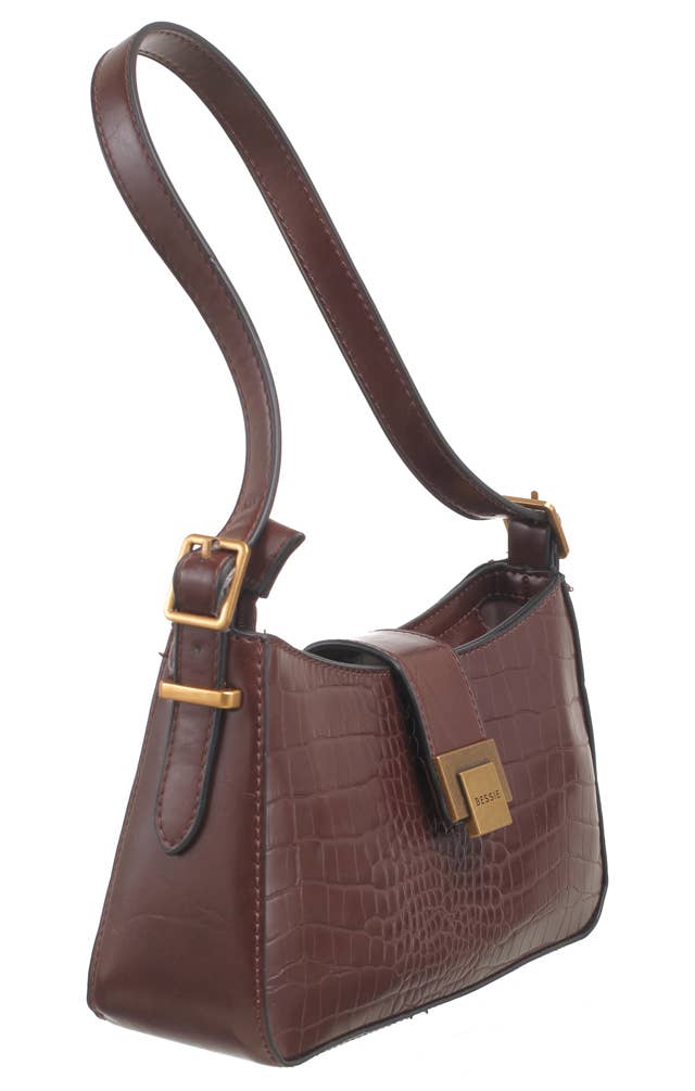 Bessie London - Wholesale Crossbody Bag - Women's - CROC BAGUETTE BAG10