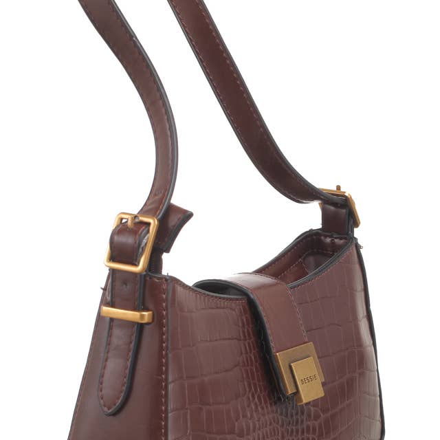 Bessie London - Wholesale Crossbody Bag - Women's - CROC BAGUETTE BAG10