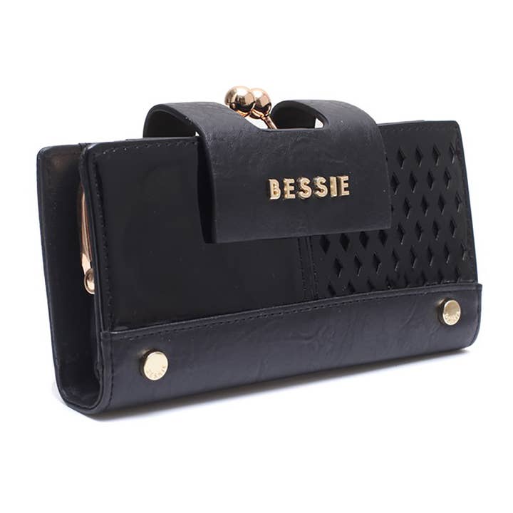 Bessie London - Wholesale Clutch Bag - Women's - Laser Cut Gold Metal Clasp Purse