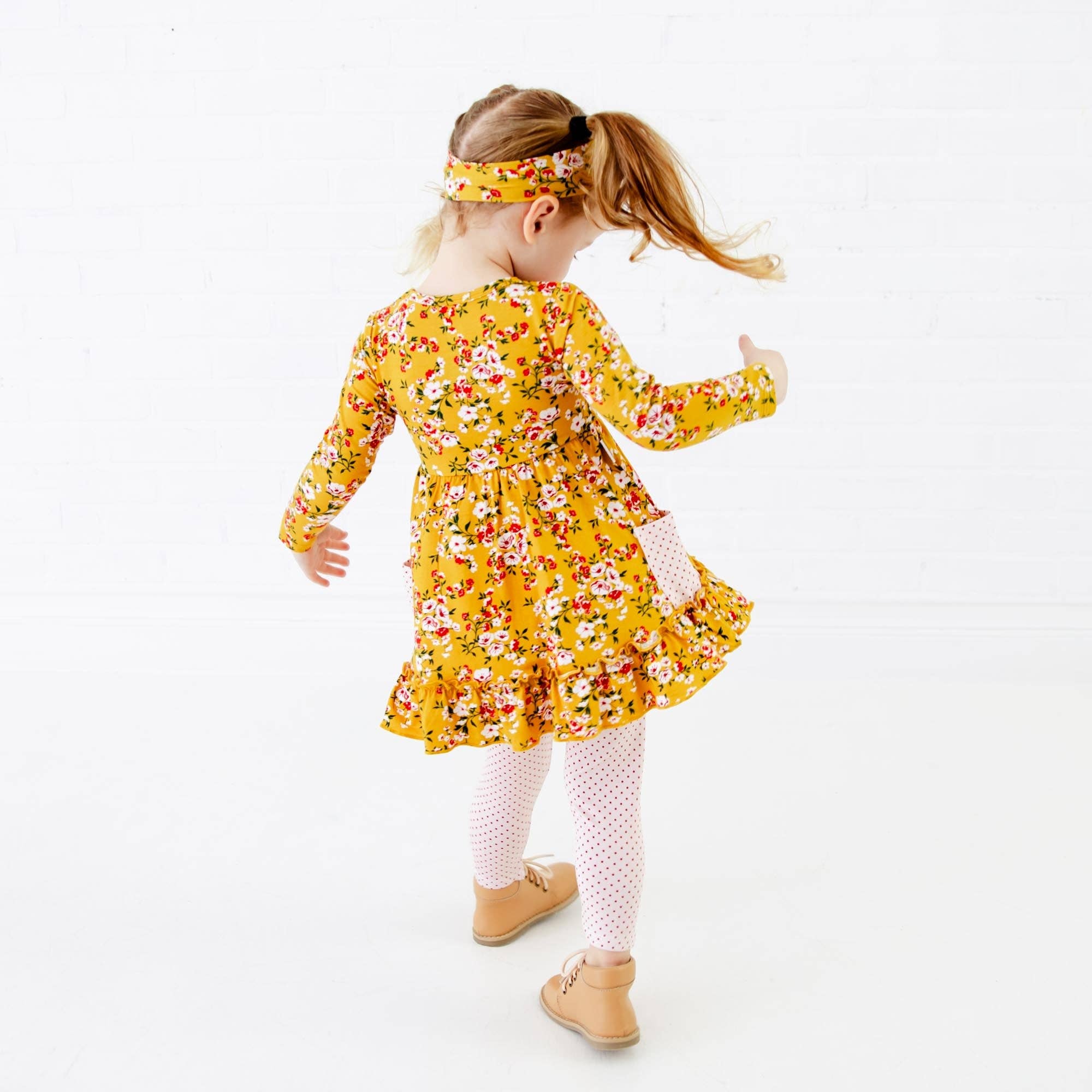 Dreamiere - Wholesale Top & Pant Set - Kids - Golden Hour Ruffle Tunic and Pants Set3