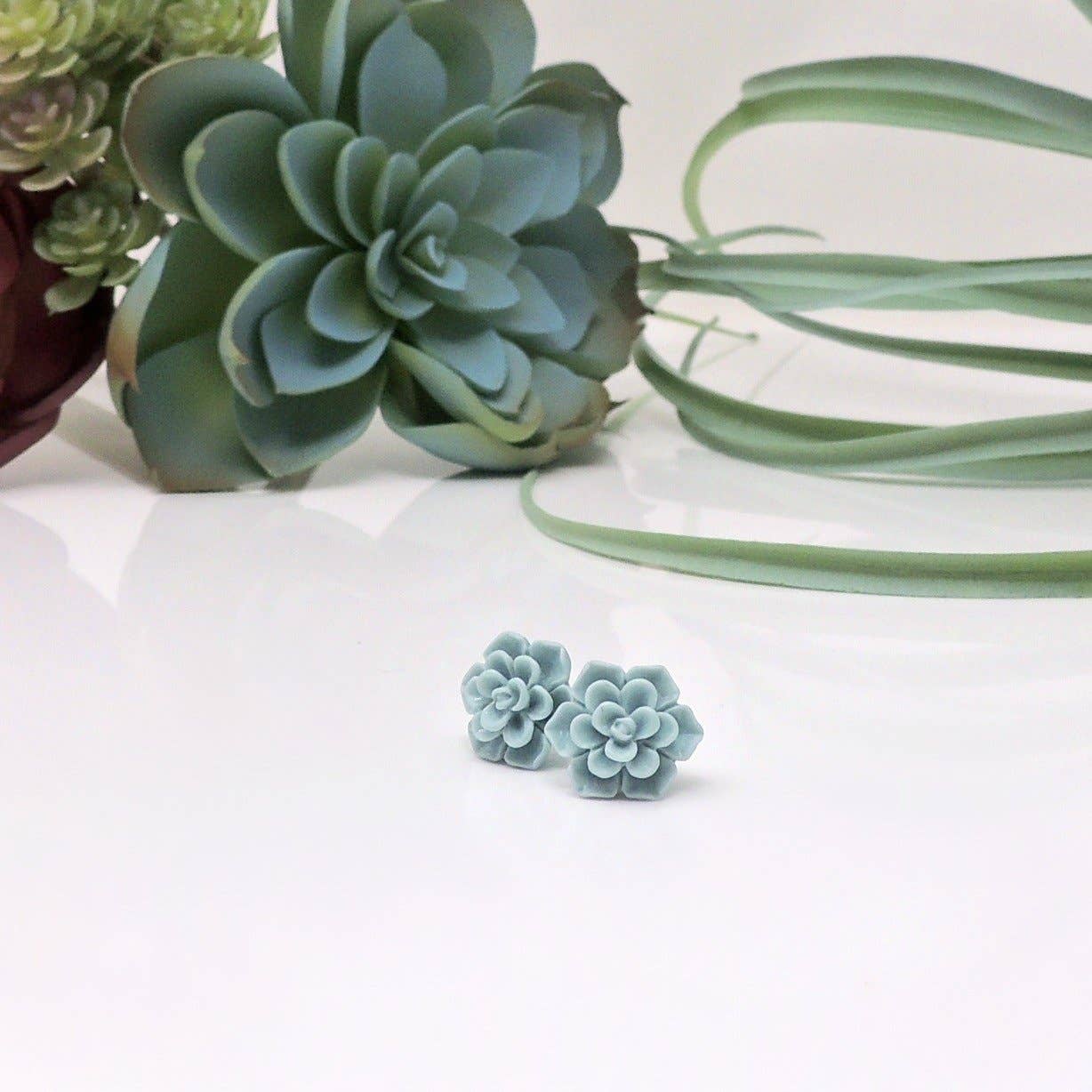 Pretty Smart - Vente Clous d'oreille - Boucles d'oreilles à tige succulentes, 13 mm2