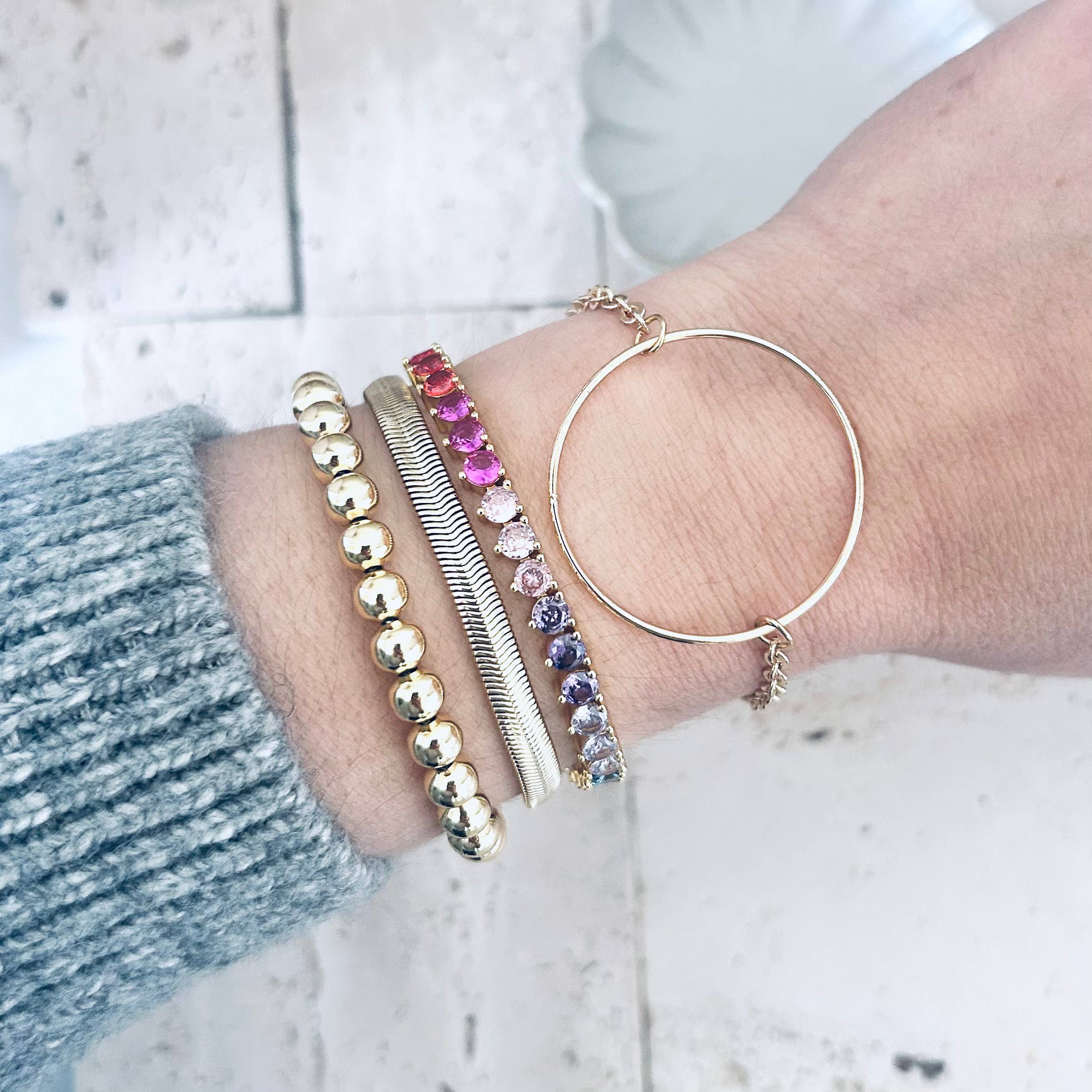 Amady Jewelry - Wholesale Tennis Bracelet - Tennis bracelet Colorful rainbow crystals 8