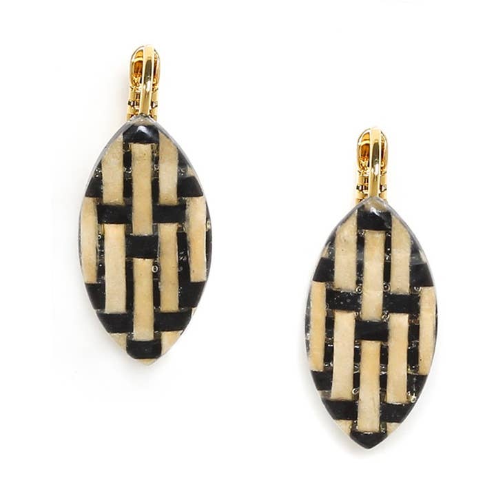 Madam Bogolan - Oval Sleeper Earrings for wholesale by Nature Bijoux