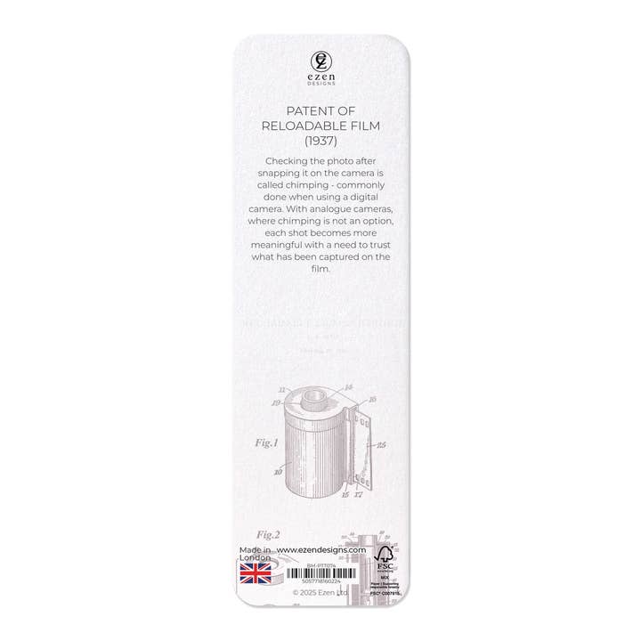 Ezen Trade – wholesale Bookmark – PATENT OF RELOADABLE FILM (1937): Patent Bookmark1