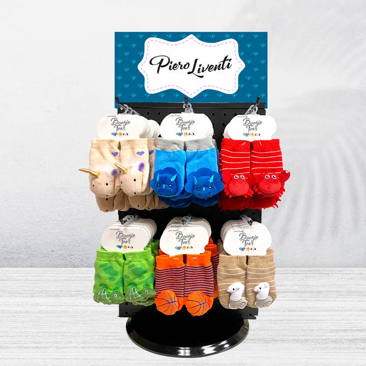 Boogie Toes - Vendita all'ingrosso Calzini - Neonati - Boogie Toes sonaglio calzini 72 pz con display nero1